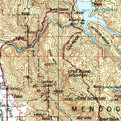 United States Geological Survey Ukiah, CA (1957, 250000-Scale) digital map