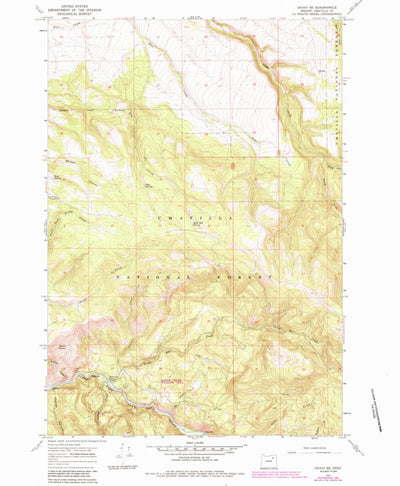 United States Geological Survey Ukiah SE, OR (1967, 24000-Scale) digital map