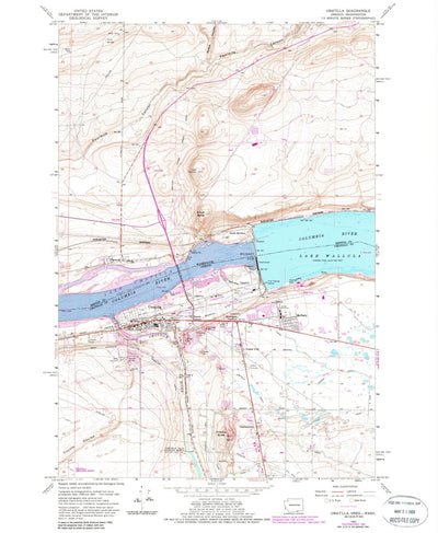 United States Geological Survey Umatilla, OR-WA (1962, 24000-Scale) digital map