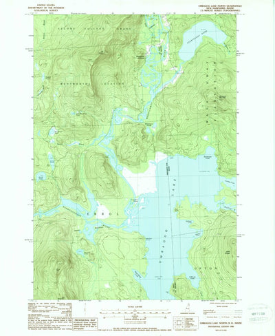 United States Geological Survey Umbagog Lake North, NH-ME (1988, 24000-Scale) digital map