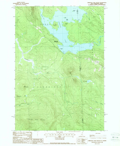 United States Geological Survey Umbagog Lake South, NH-ME (1988, 24000-Scale) digital map