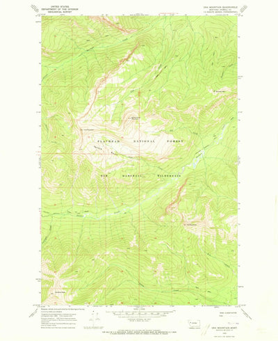 United States Geological Survey Una Mountain, MT (1970, 24000-Scale) digital map