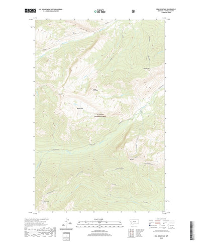 United States Geological Survey Una Mountain, MT (2020, 24000-Scale) digital map