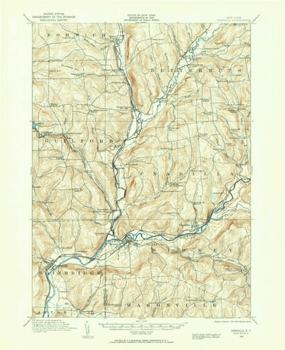 United States Geological Survey Unadilla, NY (1915, 62500-Scale) digital map