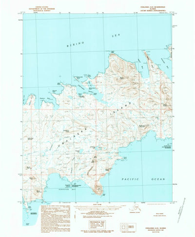 United States Geological Survey Unalaska A-5, AK (1989, 63360-Scale) digital map