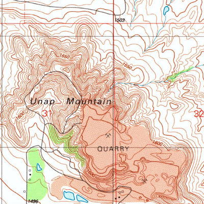 United States Geological Survey Unap Mountain, OK (1991, 24000-Scale) digital map