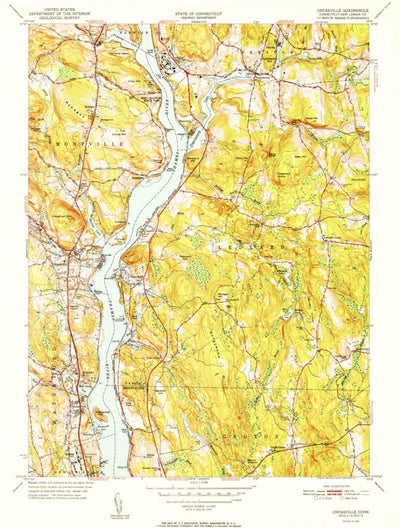 United States Geological Survey Uncasville, CT (1952, 31680-Scale) digital map