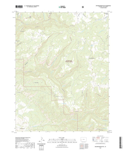 United States Geological Survey Uncompahgre Butte, CO (2022, 24000-Scale) digital map