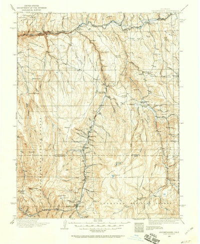 United States Geological Survey Uncompahgre, CO (1908, 125000-Scale) digital map