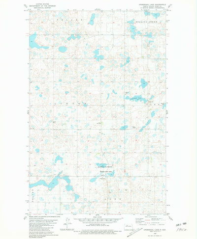 United States Geological Survey Underdahl Lake, ND (1980, 24000-Scale) digital map