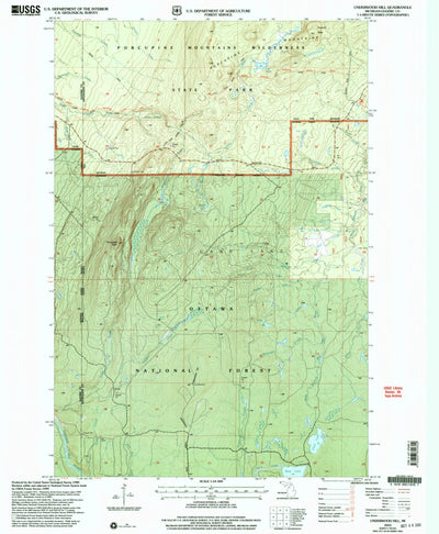 United States Geological Survey Underwood Hill, MI (2001, 24000-Scale) digital map