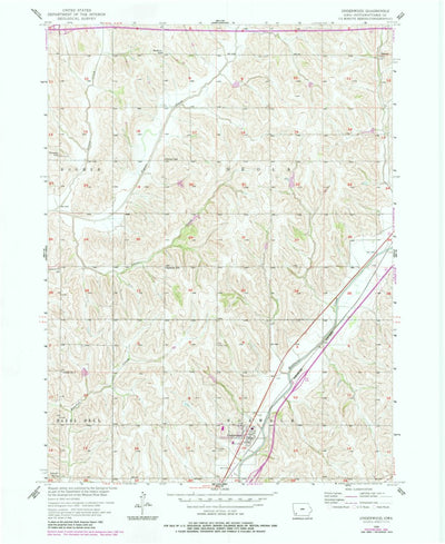 United States Geological Survey Underwood, IA (1956, 24000-Scale) digital map