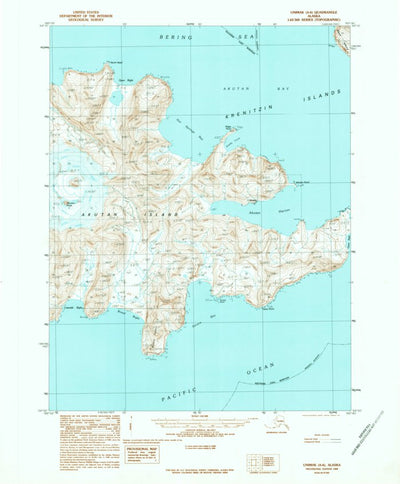 United States Geological Survey Unimak A-6, AK (1989, 63360-Scale) digital map