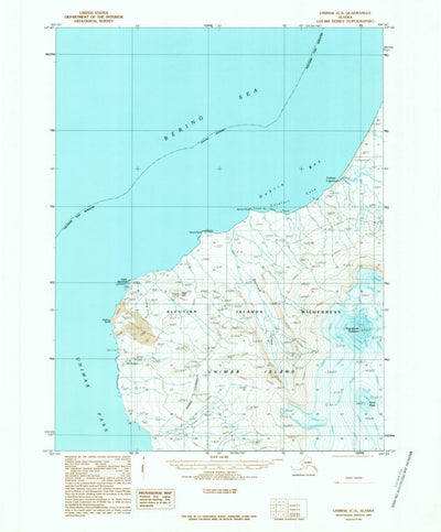 United States Geological Survey Unimak C-3, AK (1989, 63360-Scale) digital map