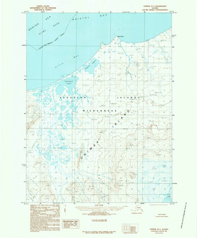 United States Geological Survey Unimak D-1, AK (1989, 63360-Scale) digital map