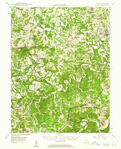 United States Geological Survey Union, MO (1946, 62500-Scale) digital map