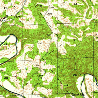 United States Geological Survey Union, MO (1946, 62500-Scale) digital map