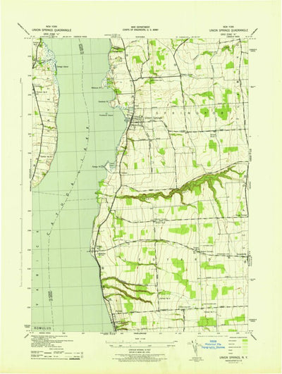 United States Geological Survey Union Springs, NY (1943, 31680-Scale) digital map
