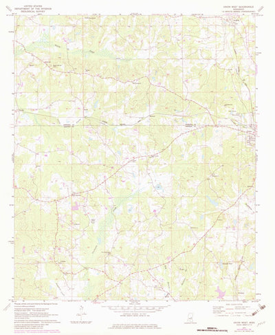 United States Geological Survey Union West, MS (1972, 24000-Scale) digital map