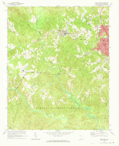 United States Geological Survey Union West, SC (1969, 24000-Scale) digital map