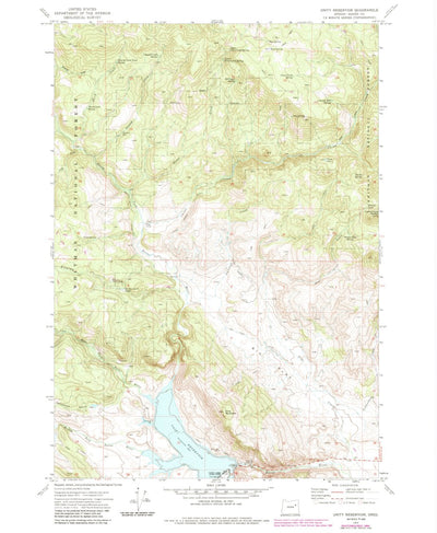 United States Geological Survey Unity Reservoir, OR (1972, 24000-Scale) digital map