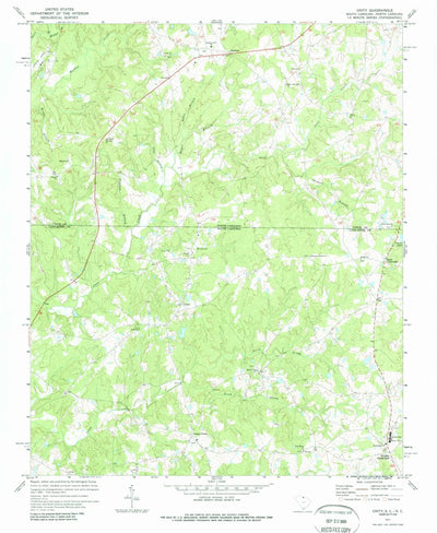 United States Geological Survey Unity, SC-NC (1971, 24000-Scale) digital map