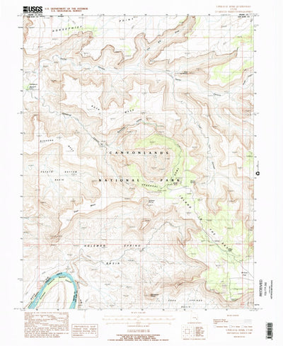 United States Geological Survey Upheaval Dome, UT (1988, 24000-Scale) digital map