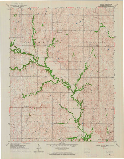 United States Geological Survey Upland, KS (1963, 24000-Scale) digital map