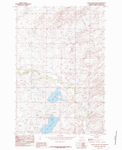 United States Geological Survey Upper Glaston Lake, MT (1985, 24000-Scale) digital map