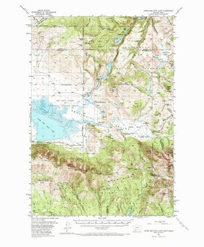United States Geological Survey Upper Red Rock Lake, MT-ID (1950, 62500-Scale) digital map