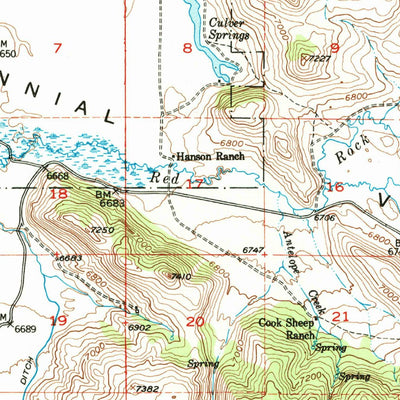 United States Geological Survey Upper Red Rock Lake, MT-ID (1950, 62500-Scale) digital map