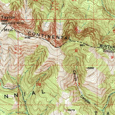 United States Geological Survey Upper Red Rock Lake, MT-ID (1950, 62500-Scale) digital map