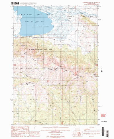 United States Geological Survey Upper Red Rock Lake, MT-ID (1988, 24000-Scale) digital map