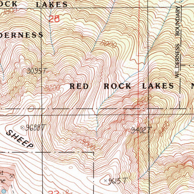 United States Geological Survey Upper Red Rock Lake, MT-ID (1988, 24000-Scale) digital map