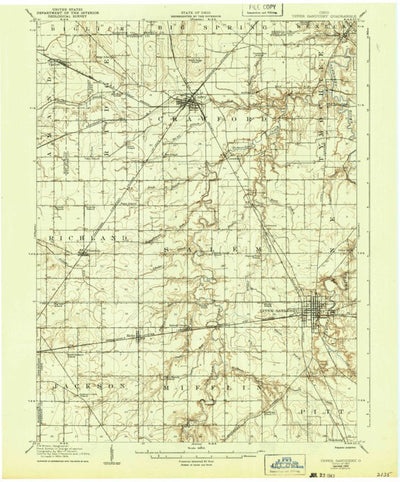 United States Geological Survey Upper Sandusky, OH (1907, 62500-Scale) digital map