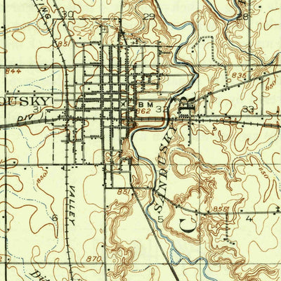 United States Geological Survey Upper Sandusky, OH (1907, 62500-Scale) digital map