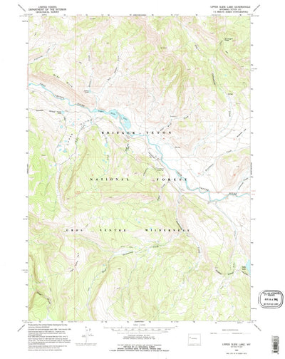 United States Geological Survey Upper Slide Lake, WY (1965, 24000-Scale) digital map