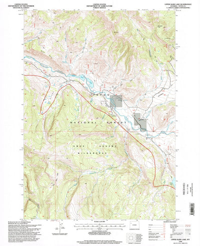 United States Geological Survey Upper Slide Lake, WY (1996, 24000-Scale) digital map
