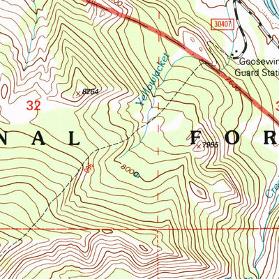 United States Geological Survey Upper Slide Lake, WY (1996, 24000-Scale) digital map