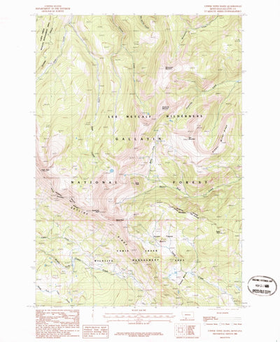 United States Geological Survey Upper Tepee Basin, MT (1986, 24000-Scale) digital map