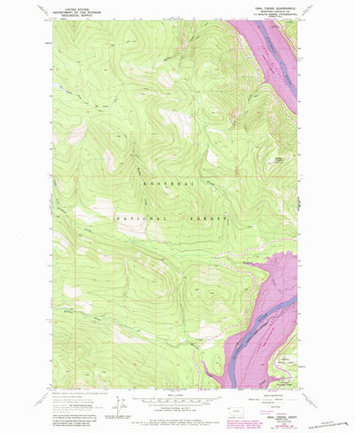United States Geological Survey Ural Creek, MT (1963, 24000-Scale) digital map