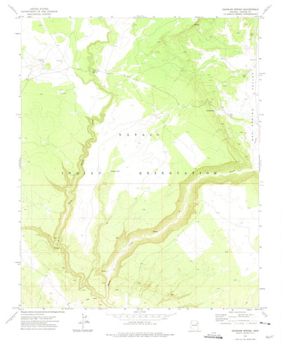 United States Geological Survey Uranium Spring, AZ (1971, 24000-Scale) digital map