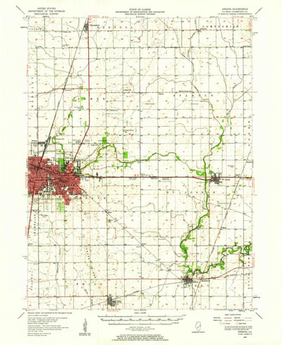 United States Geological Survey Urbana, IL (1957, 62500-Scale) digital map