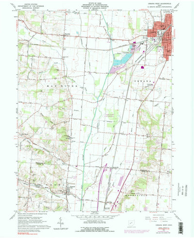 United States Geological Survey Urbana West, OH (1961, 24000-Scale) digital map