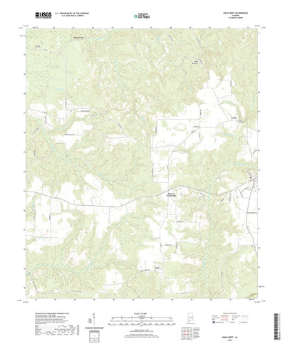 United States Geological Survey Uriah West, AL (2020, 24000-Scale) digital map