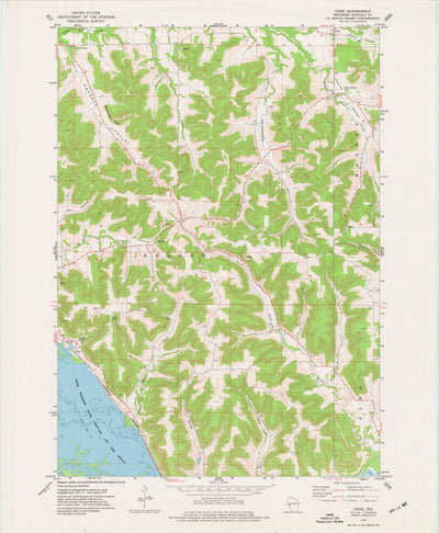 United States Geological Survey Urne, WI (1974, 24000-Scale) digital map