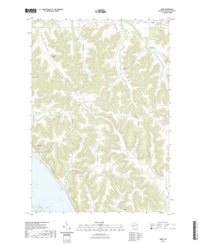 United States Geological Survey Urne, WI (2022, 24000-Scale) digital map