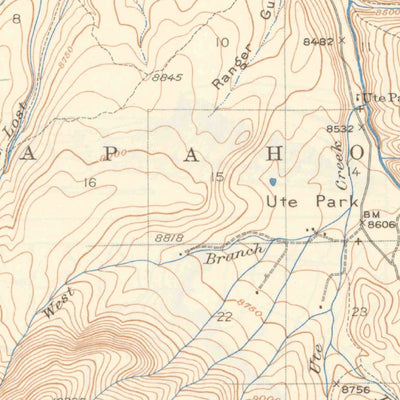 United States Geological Survey Ute Peak, CO (1937, 62500-Scale) digital map