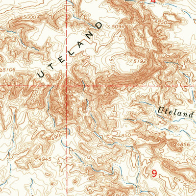 United States Geological Survey Uteland Butte, UT (1964, 24000-Scale) digital map