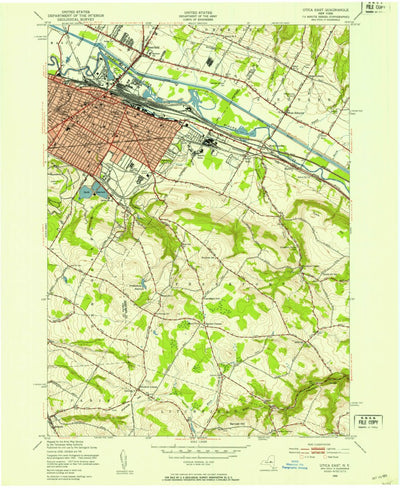 United States Geological Survey Utica East, NY (1943, 24000-Scale) digital map